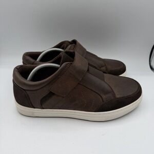 Propet Kade Shoes Mens Sz 10 (XX) 5E Chocolate Brown Leather Adjustable Sneakers
